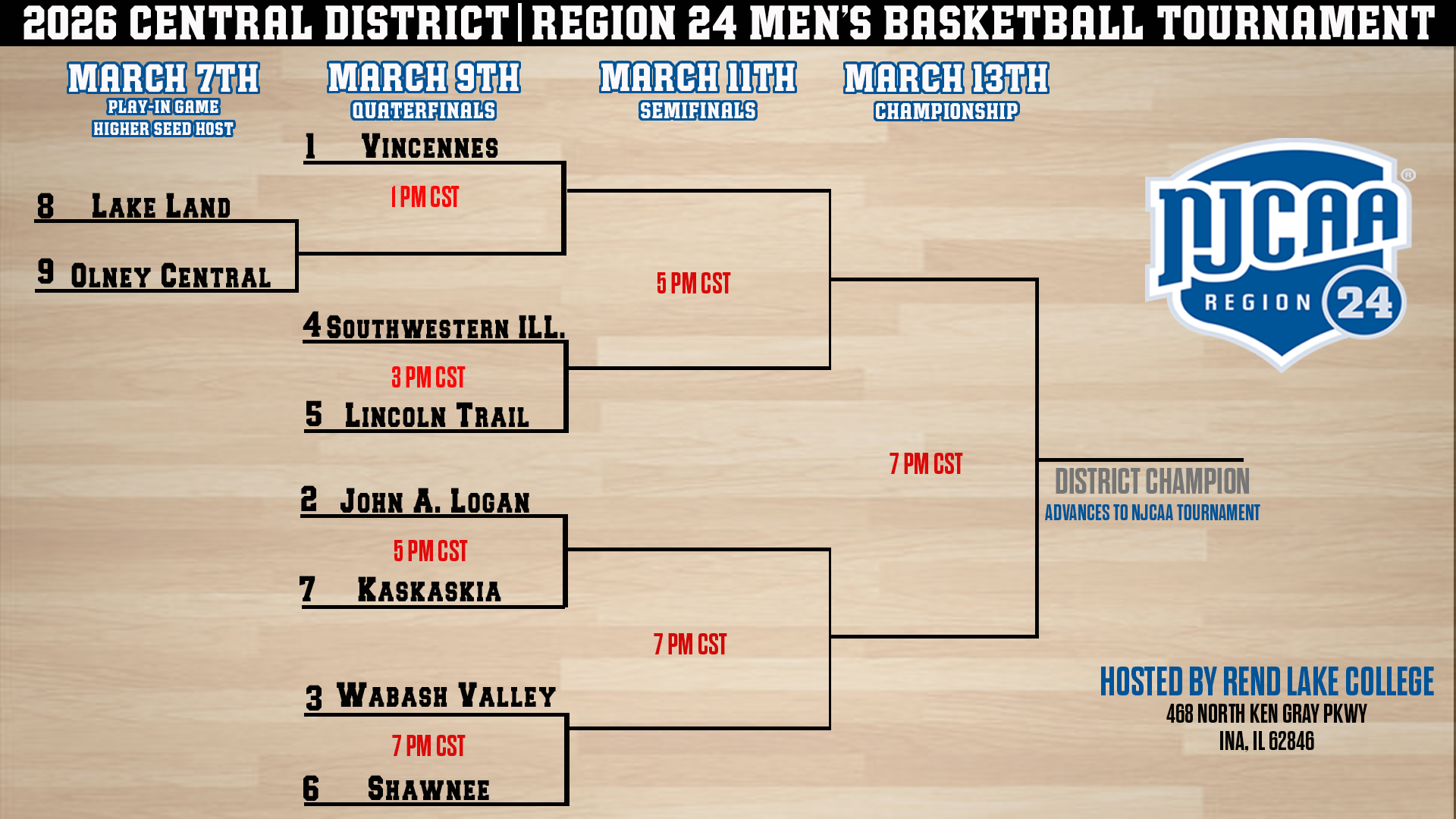 2026 Central District - Region 24 Men's Basketball Tournament