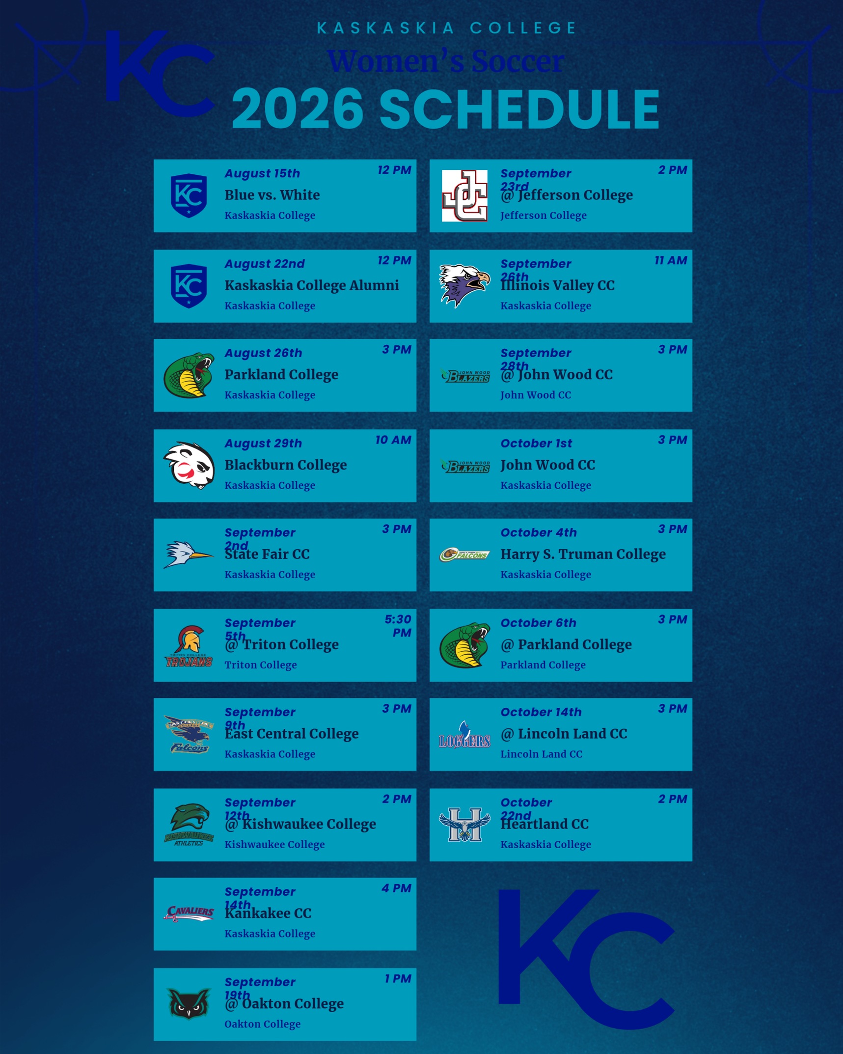 KC Soccer Releases 2026 Schedule