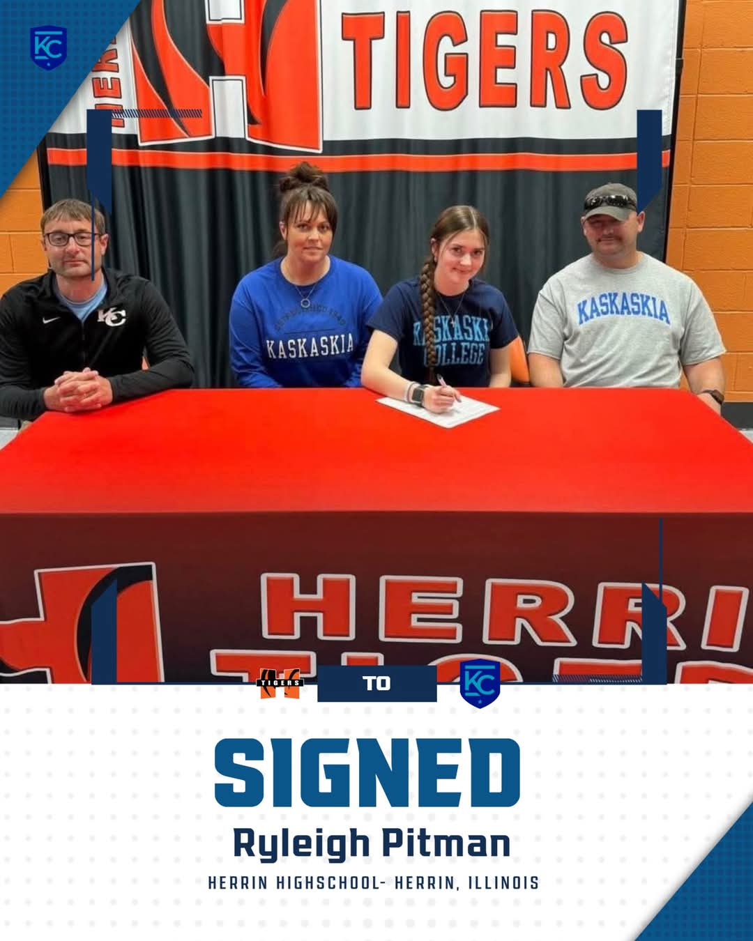 Ryleigh Pitman signs with Kaskaskia Tennis!