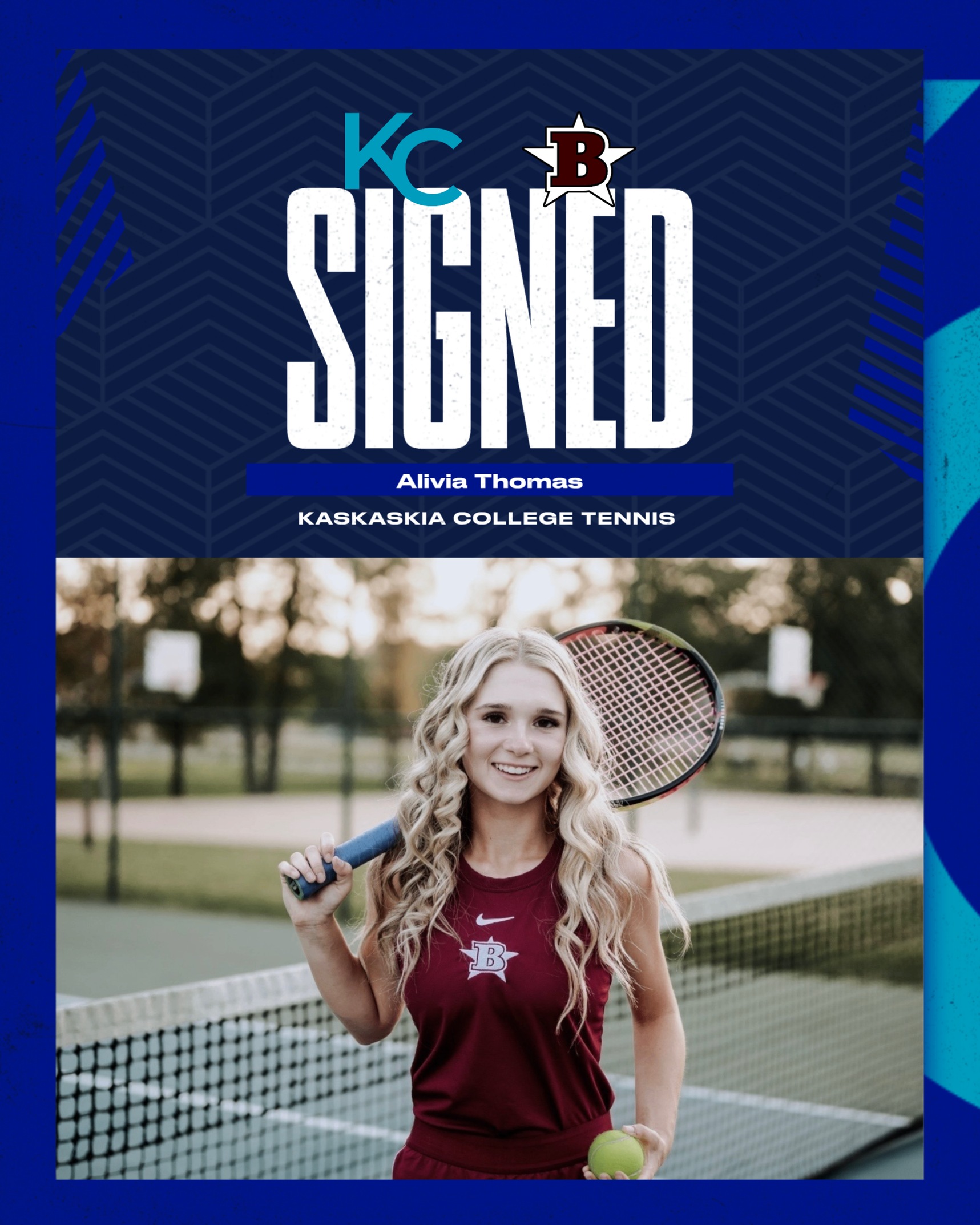 Alivia Thomas signs with Kaskaskia Tennis!